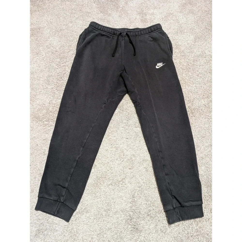 Nike Joggers Mens Medium Black Fleece Sweatpants Relaxed Fit Drawstring Sporty